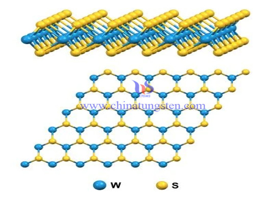 imagen de estructura de disulfuro de tungsteno